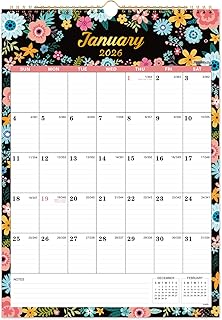 2026 Wall Calendar - Calendar 2026, 12 Monthly Wall Calendar with Thick Paper, Jan. 2026 - Dec. 2026, 12" x 17", Twin-Wire