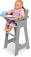 Vista 6 de Badger Basket Silla alta ejecutiva para muñecas - Silla de juguete de madera con bandeja elevable, borde de asiento de tela y diseño realista - Se