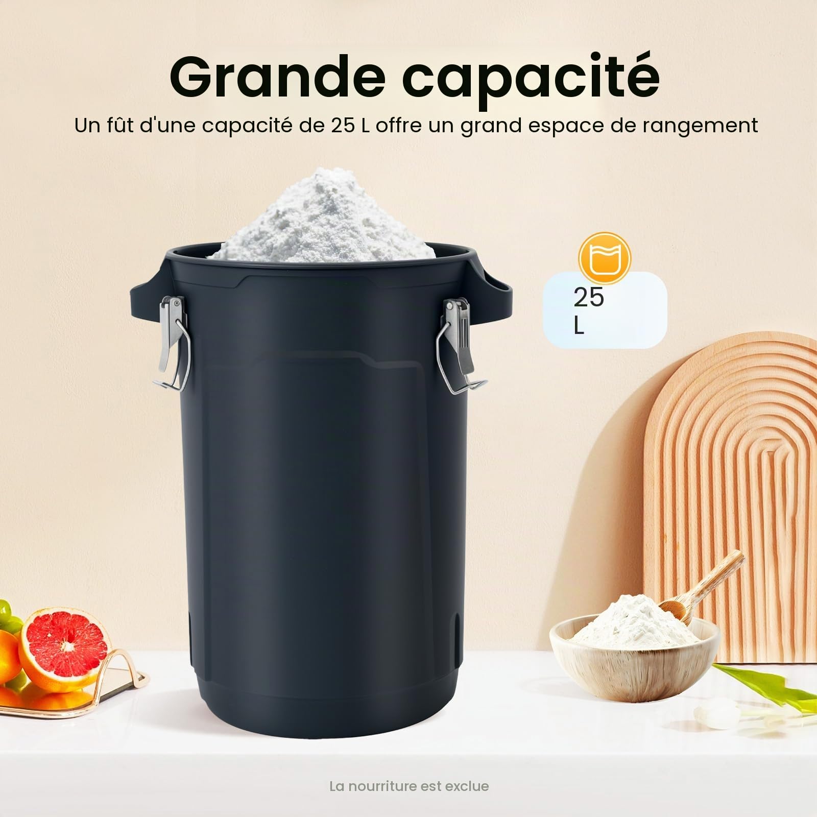 Broyeur de céréales électrique 1000 W, 25 l, broyeur de blé et de riz, broyeur électrique professionnel pour tous les types de céréales