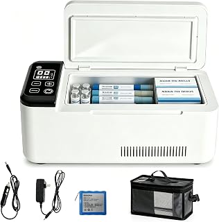 Insulin Kühlbox Elektrisch, Insulinkühler gekühlter Kasten, Insulin-Pens-Kühler-Reiseetui, 2-20℃ Medikamenten Kühlbox für Reisen, insulin kühltasche für die Reise, Bietet Platz für 8 Insulin Pens