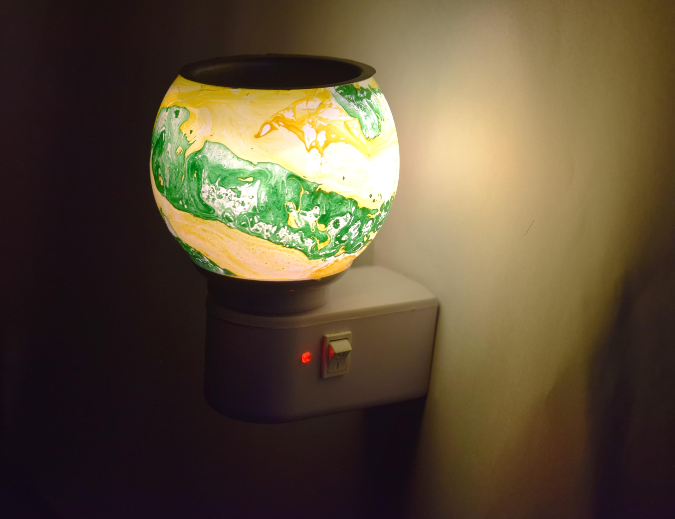 Promo tom (24) Ceramic Aroma Diffuser | Kapoor Dani Night Lamp Multi Functional Essential Oil Camphor Burner for Fragrance with Switch On/Off Button for Heating