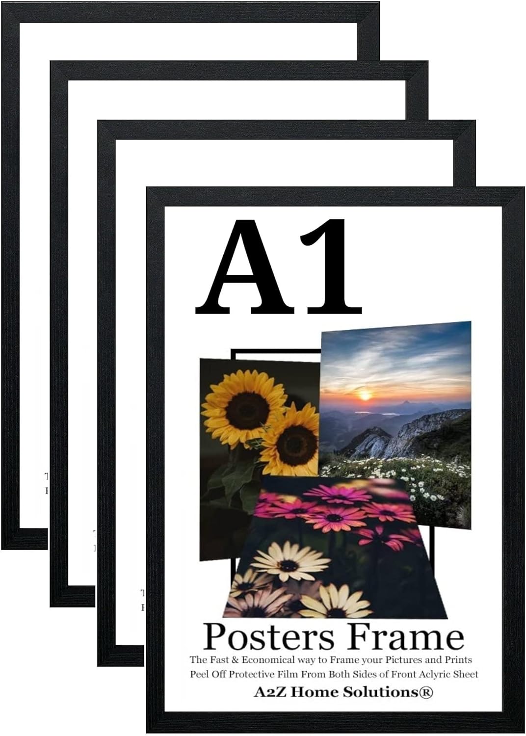 A2Z Home Solutions® Multipack Black A1 Poster Frames 59.4 x 84.1 cm