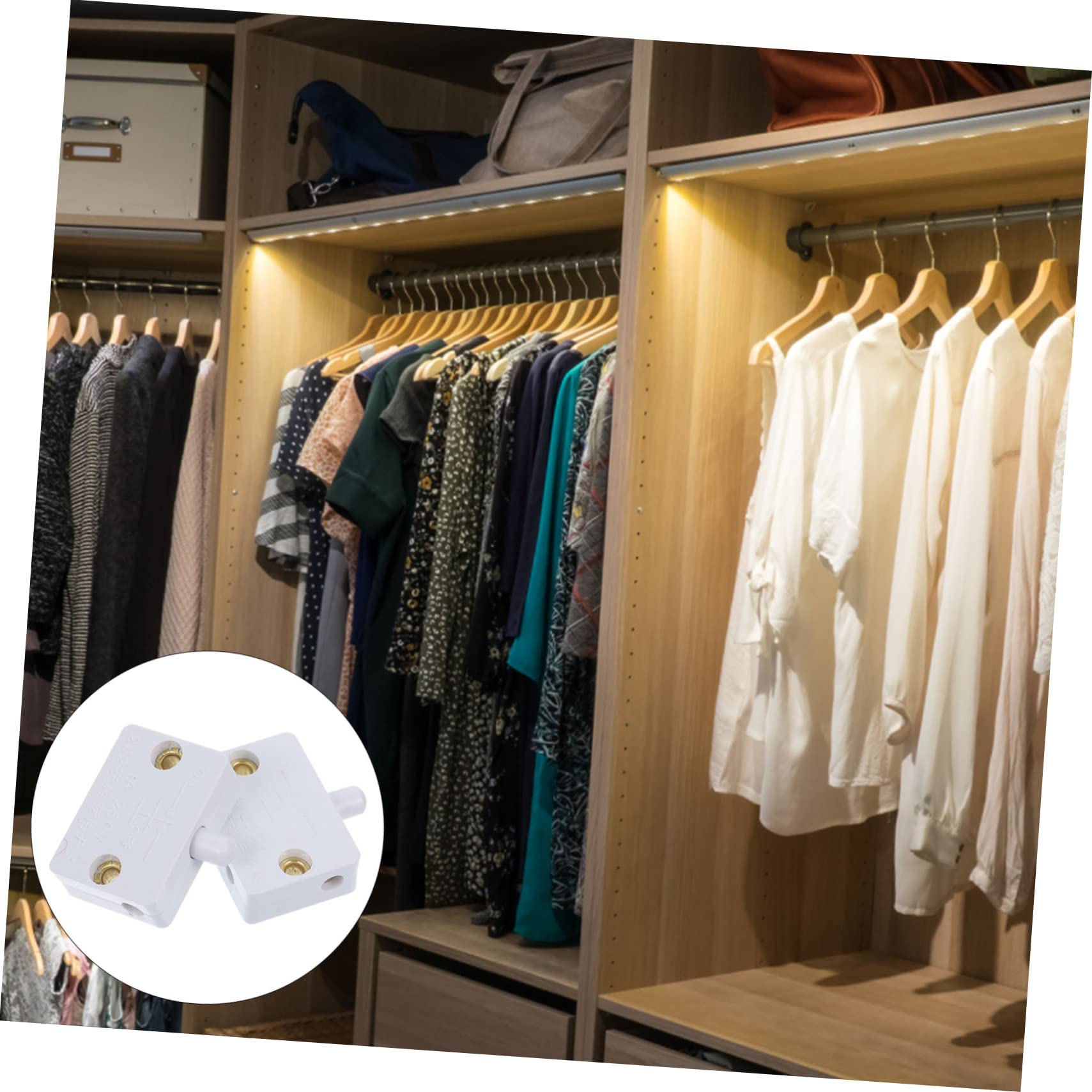 jojofuny 8pcs Automatic Touch for Closet Lights Pantry Light Off Easy Install Door Sensors Lightweight Wardrobe Door Control Simple Design for Cabinets