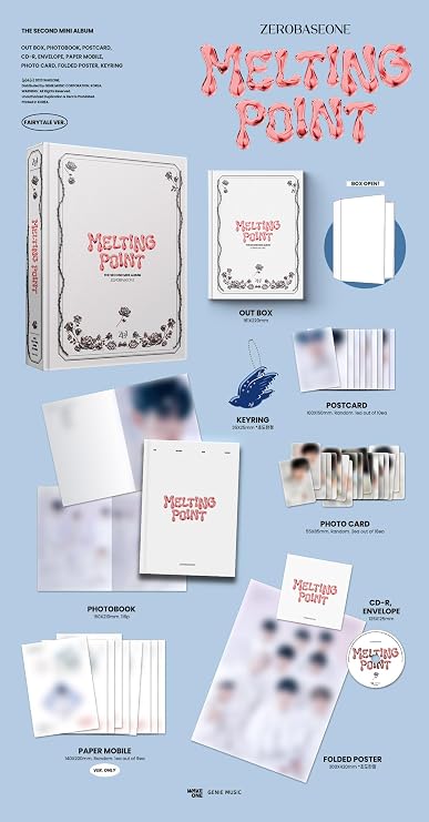 ZEROBASEONE Melting Point 2nd Mini Album CD+Folded Poster on Pack+Photobook+Postcard+Photocard+Tracking Sealed ZB1 (Random Version)