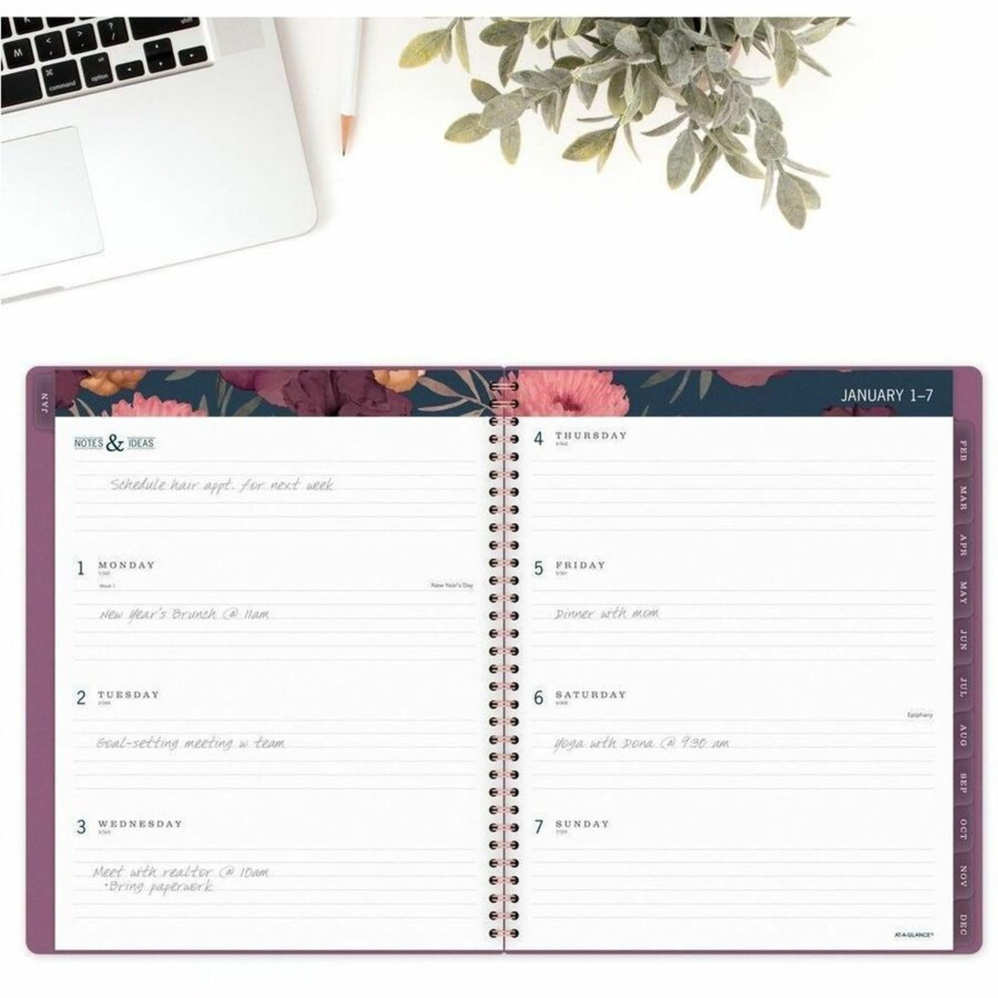 AT-A-GLANCE - Agenda semanal y mensual 2022, 8-1/2 x 11 pulgadas, grande, romance oscuro (5254-905)