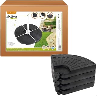Aktive 62197 - Soporte parasol 4 piezas plástico 48x48x7.5 cm, 52/66 kg