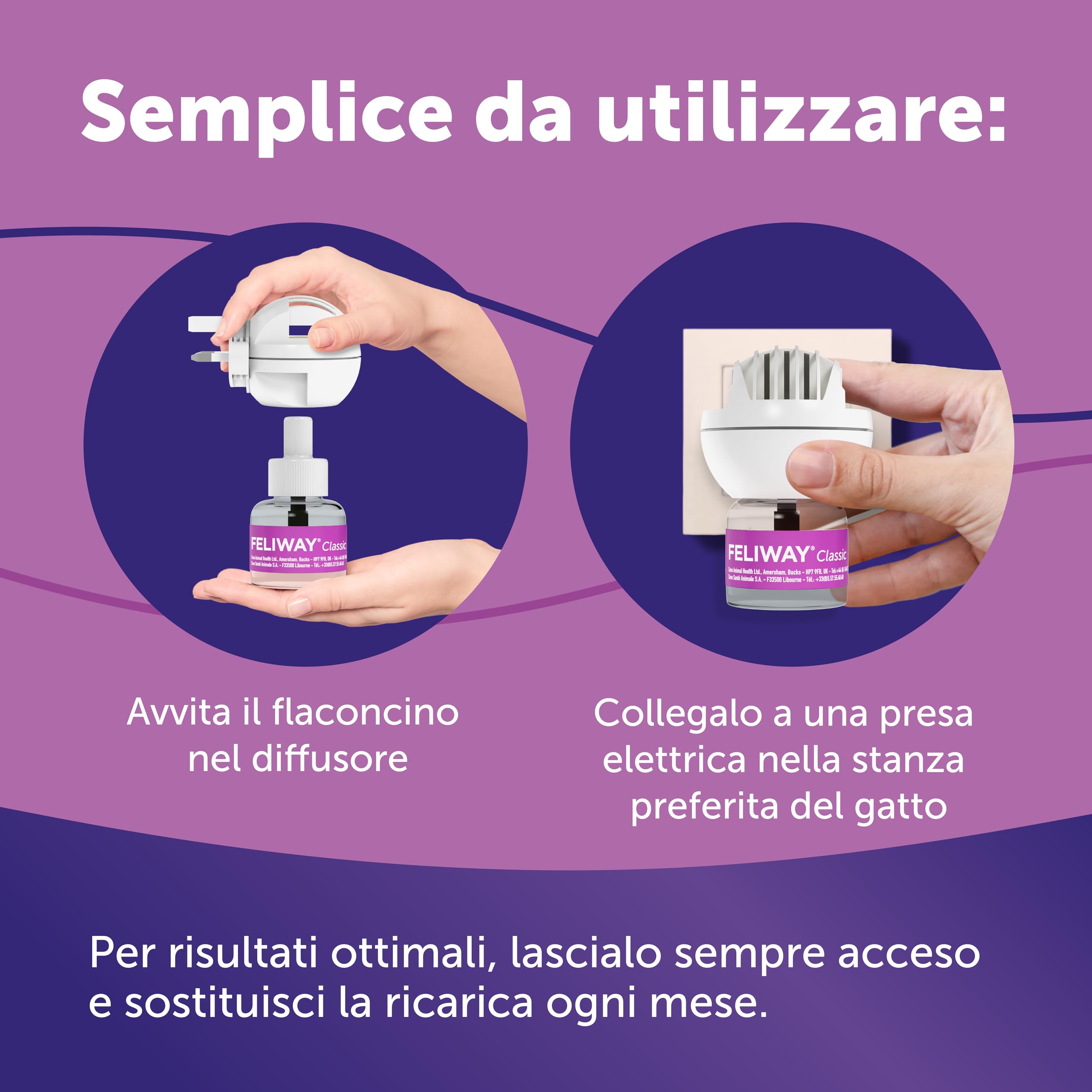 FELIWAY Classic Starter Kit Diffusore di Feromoni Calmanti per Gatti, 48 ml – Aiuta a risolvere i segni comuni di stress nei gatti e gattini, Raccomandato dai Veterinari, Clinicamente Testato