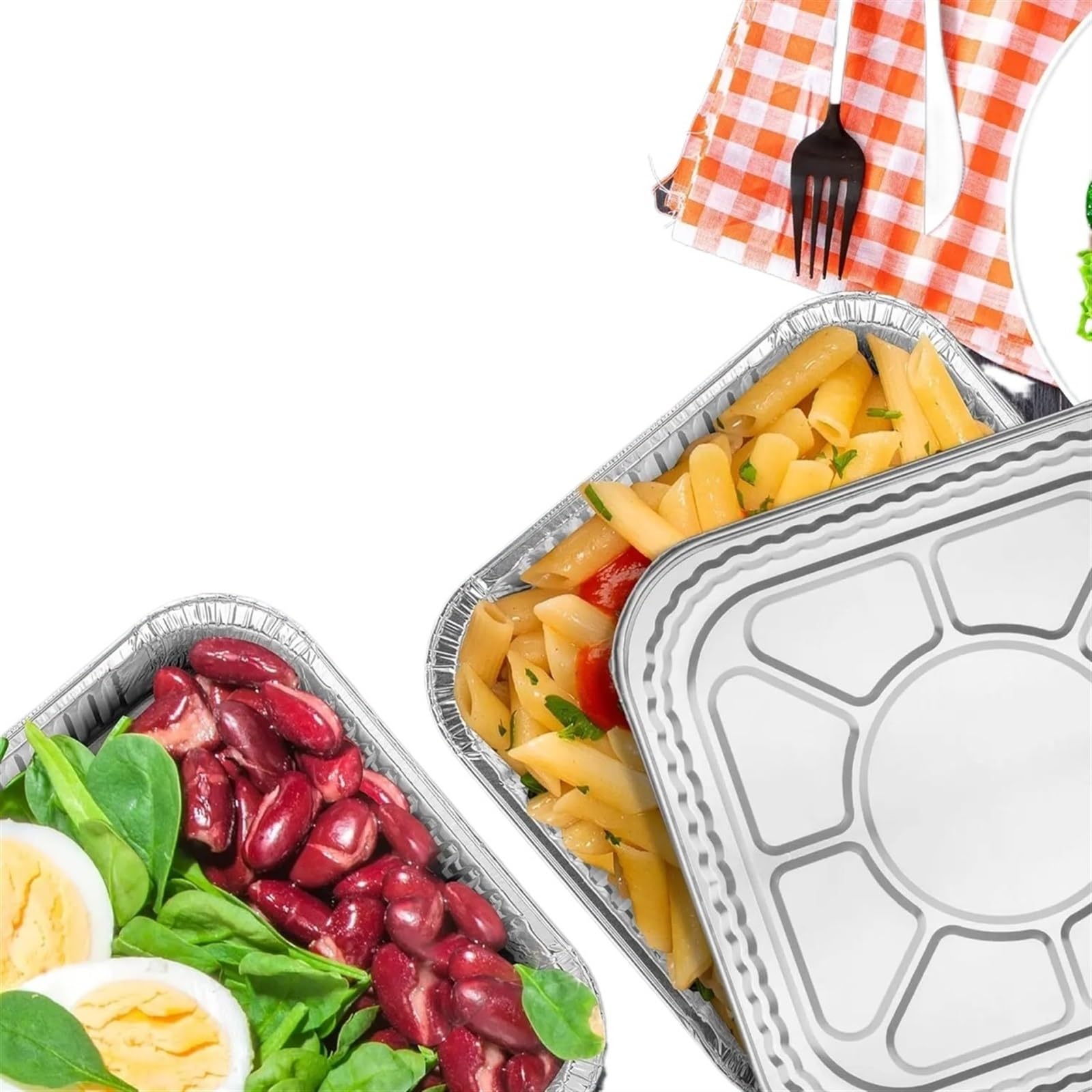 Utensilios de Cocina Desechables Olla de Aluminio con Tapa 8x8 Pulgadas - Papel Adecuada for cocinar, Fiestas, Hornear Pasteles, Pan casero for y(with Lids,100pcs)