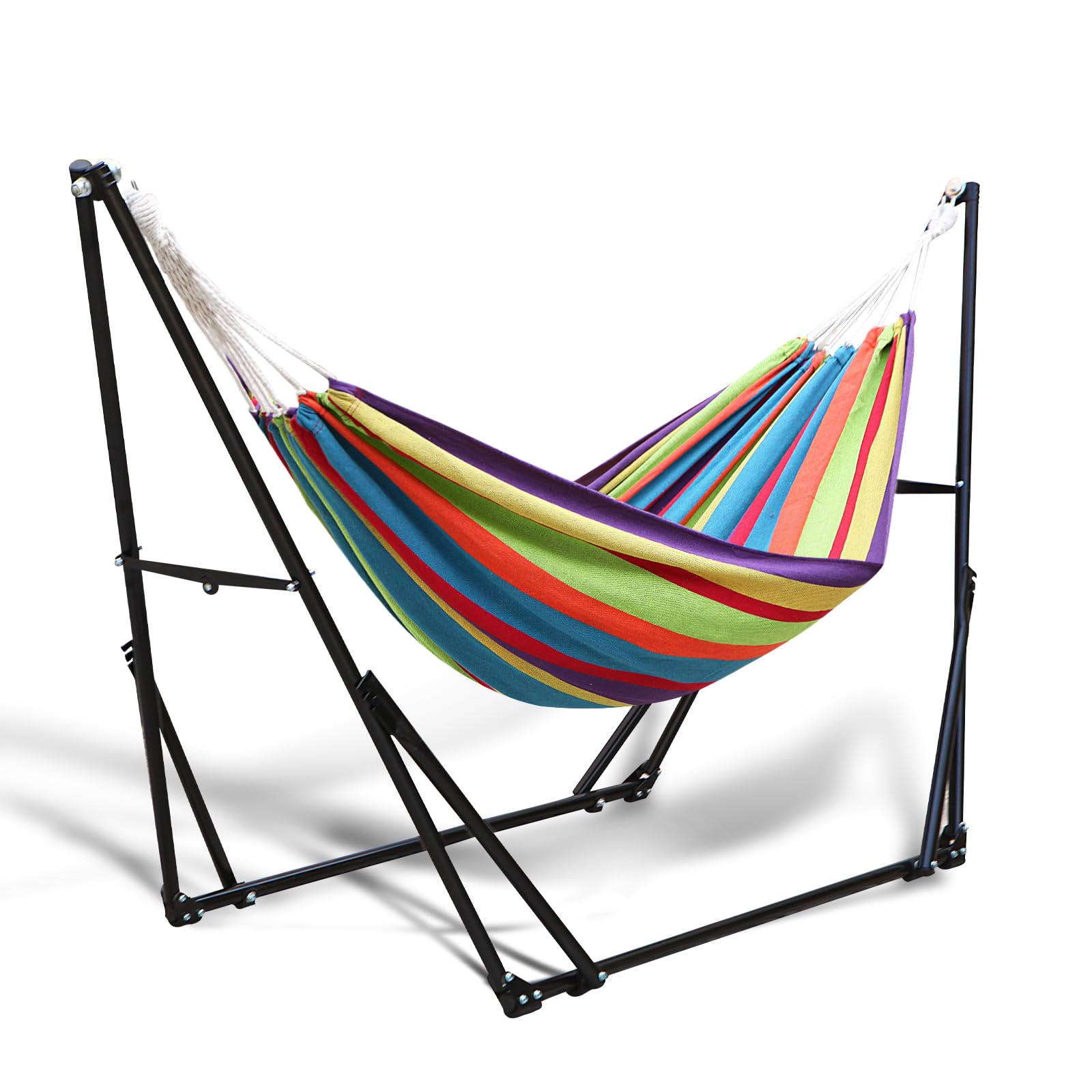 Hammock with Stand Included outside for Foldable Hammocks Stand indoor Portable Case - Inhouse, Outdoor, Camping,frame multicolour
