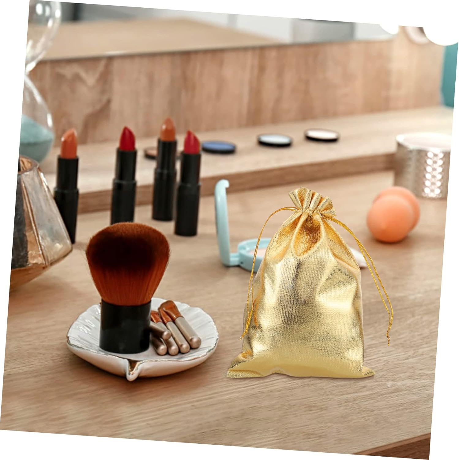 Abaodam 3sets Small Storage Bag Cosmetic Storage Bag Drawstring Jewelry Bulk Burlap 50pcs*3