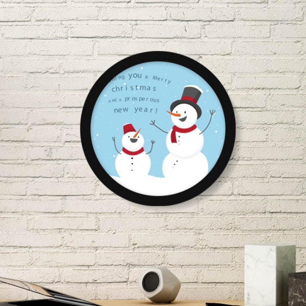Joyeux Noël bonhomme de neige cadre photo rond deco murale noel