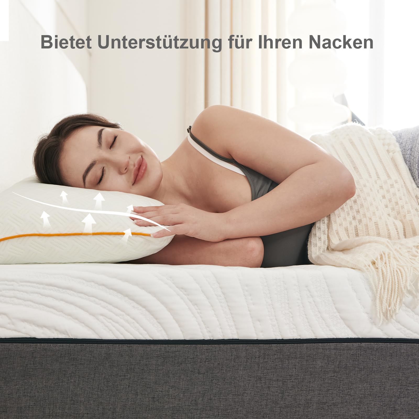 Twirest Kopfkissen 40x80cm 2er Set Memory Foam Höhenverstellbar mit Reißverschluss Waschbarer Bezug