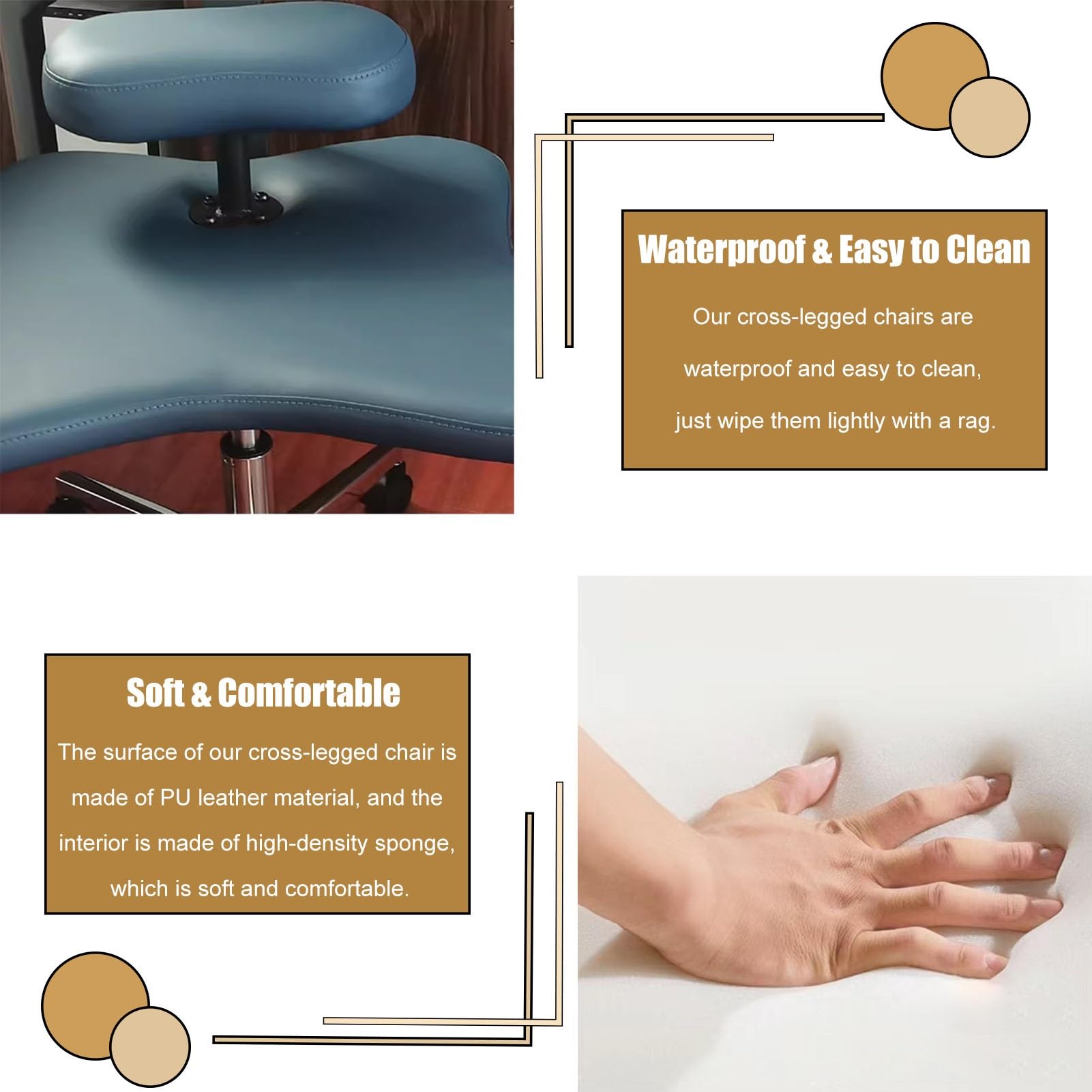 Silla de Rodillas Ajustable para Adultos - Meditación, Ergonómica, Patas Cruzadas, Soporte Lumbar - para Escritorio de Oficina, Juegos, Yoga - Taburete (Col