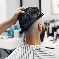 Vista 4 de Plantilla de afeitado de escote suave ajustable para recortar el cabello, banda guía de corte de cabello de silicona negra, herramienta de guía