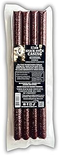 Bearded Butchers Edible 17mm Mahogany Collagen Snack Stick Casings, 4-Pack – Make Your Own DIY Meat Snack Sticks, Great with Beef, Pork, Venison & More! Dye Free, Vacuum Sealed, Easy to Use, Holds Up to 25 lbs of Meat