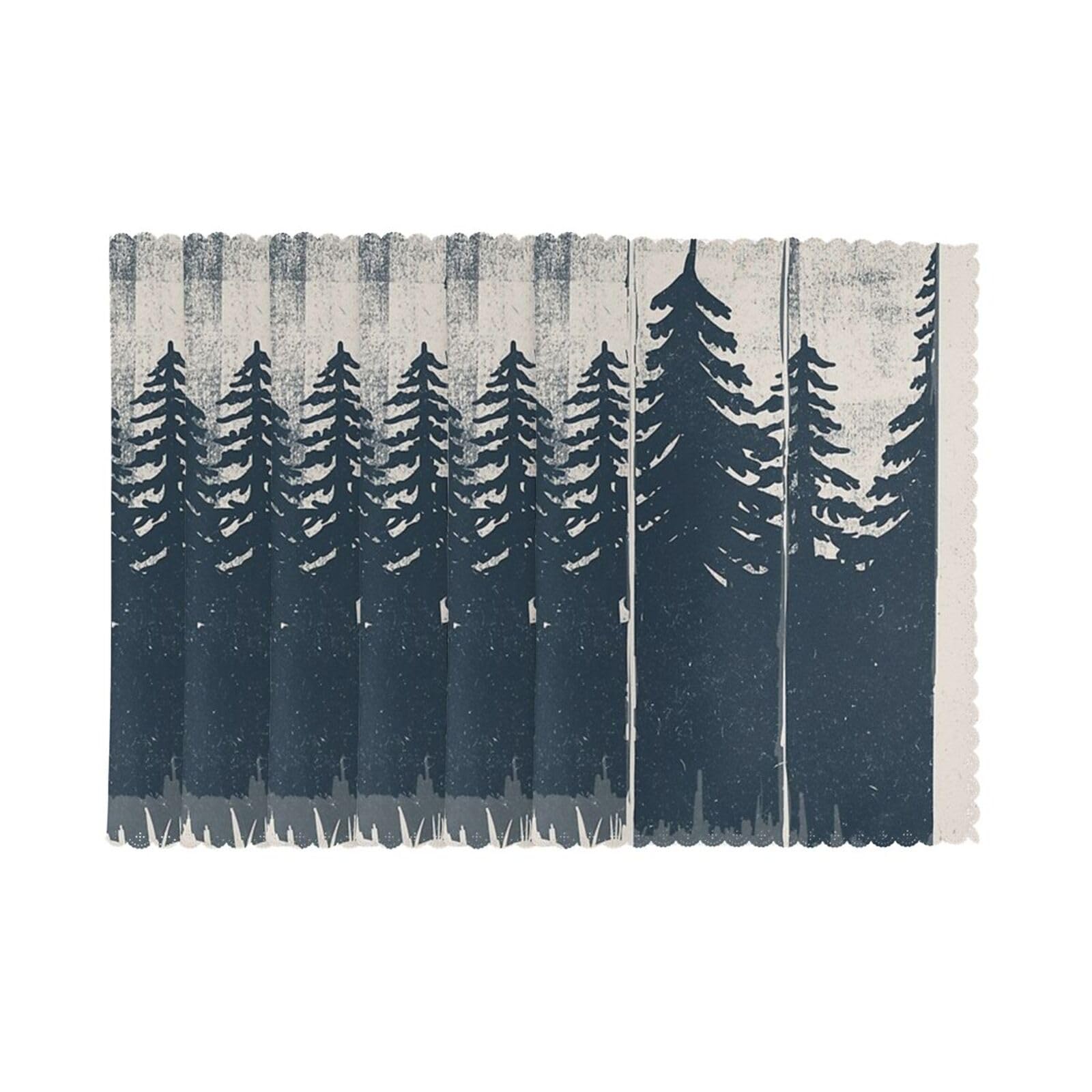 6 PCS Heat Resistant Placemat 45x30 CM, Wilderness Fox Art Printed Non-Slip Place Mats for Kitchen Dining Table Indoor Outdoor