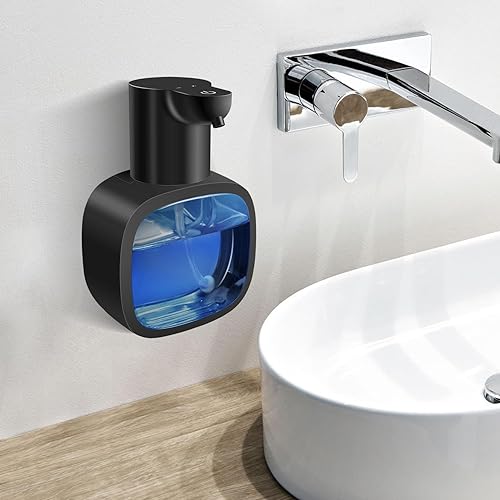 Miniatura 7 de Dispensador automático de jabón líquido con capacidad de 17 onzas, dispensador de jabón sin contacto con 4 niveles ajustables, recargable, montado