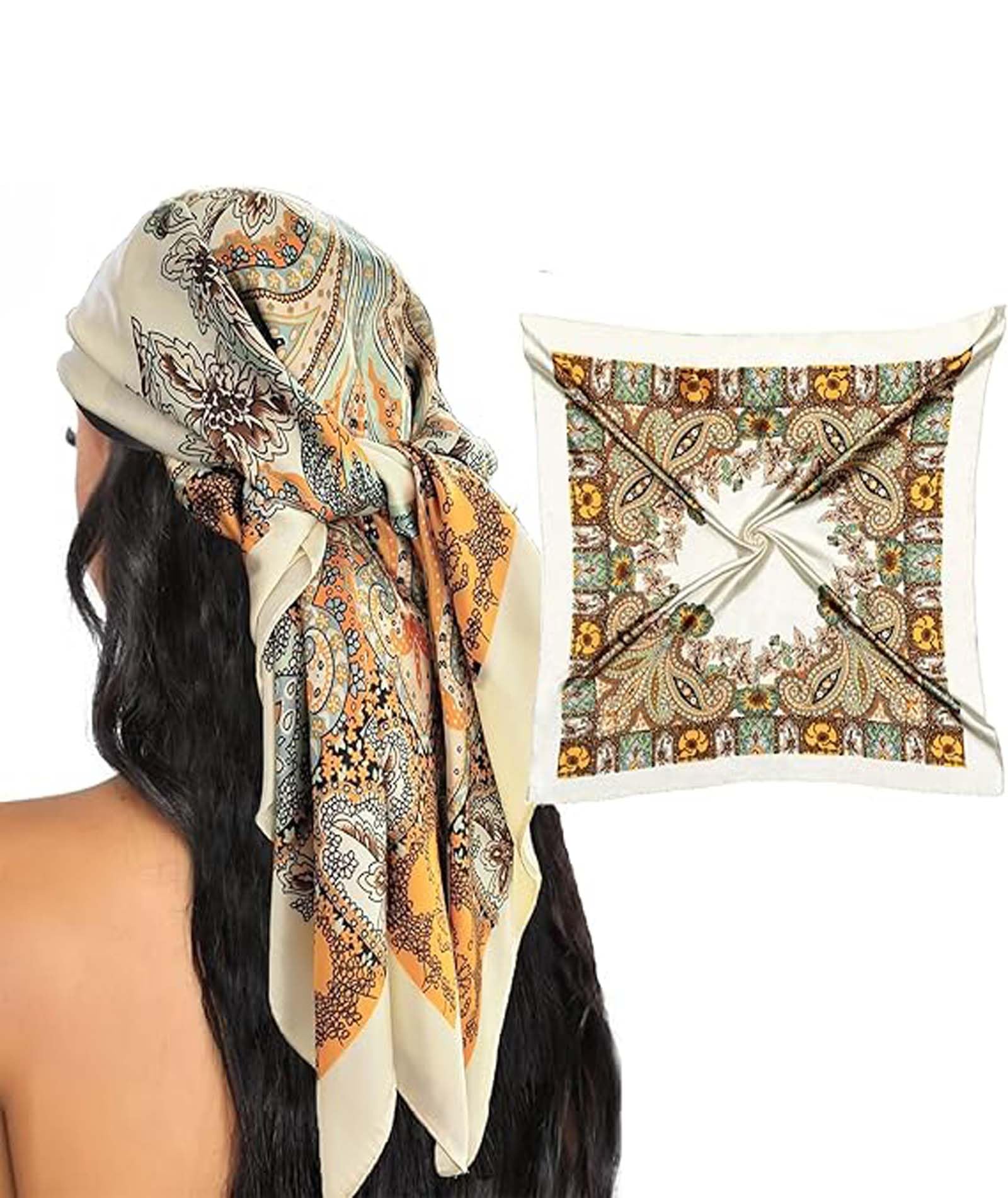 Unisex Polyester Elegant Head Scarf For Women - Fashionable And Versatile Head Scarf For Occasions - Stylish Headwear And Scarf,Ideal For Everyday Use And Special Events