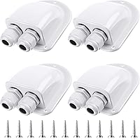 Vista 8 de Enhon Paquete de 2 prensaestopas solares de entrada de cable, resistente a la intemperie, carcasa de entrada de cable doble para todo