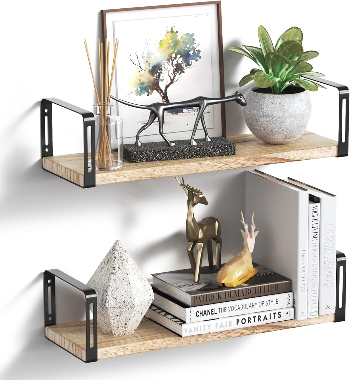 Buy Floating Shelves Wood, OlarHike Wall Shelves×2 for Bedroom, Wall