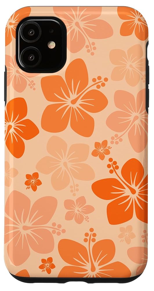 Amazon.com: iPhone 11 Orange Hibiscus Y2K Tropical Floral