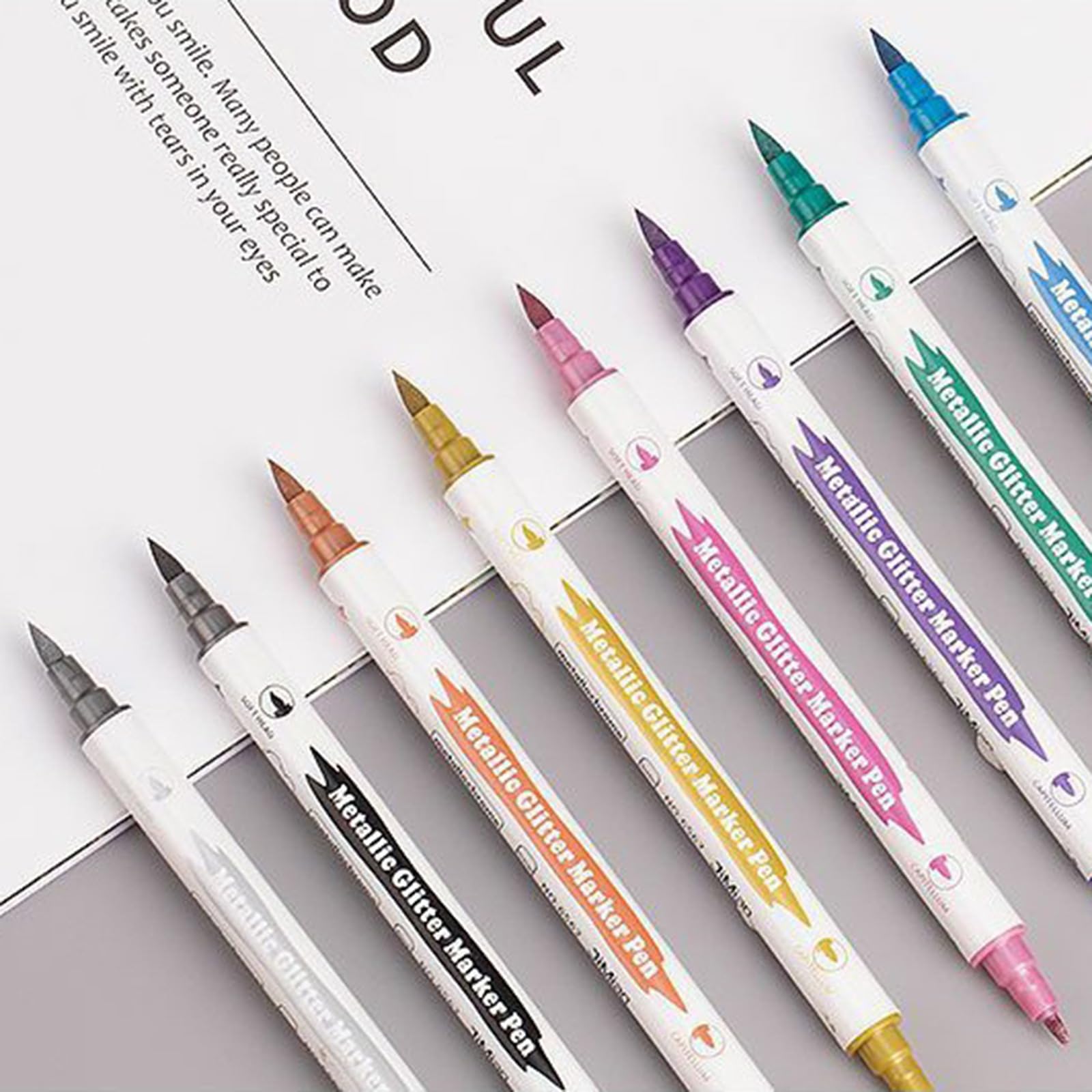 Kleurboek Voor Volwassenen Met Niet-Giftige Glitter Markers Op Waterbasis Japans