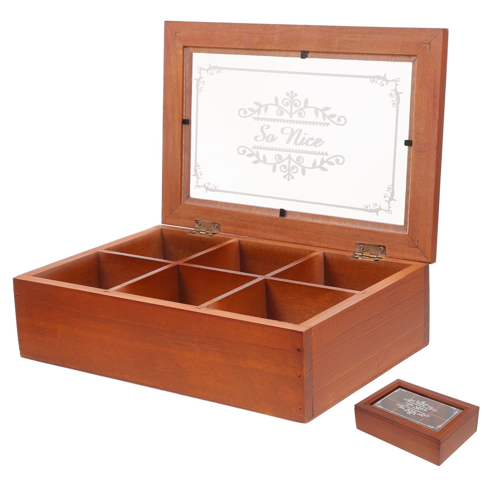 3piezas Organizador De Té Madera Compartimentos Caja Almacenamiento Retro Para Azúcar y Té Para Hogares Cafés y Restaurantes