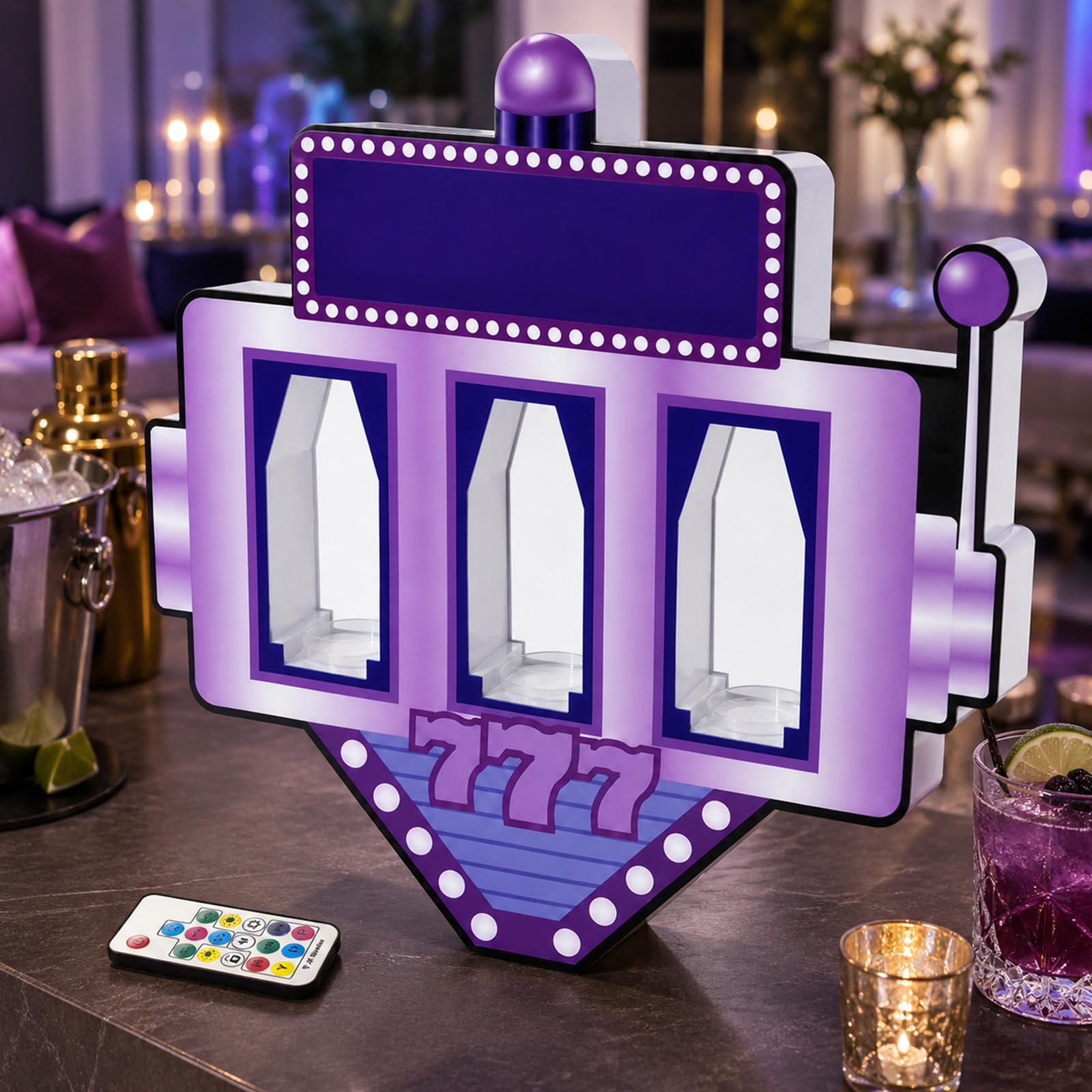 Aredwhiterui New LED Bottle Display Stand with RGB Lights, Bar Tray for Champagne Display & Bar Shelf Alternative, Bottle Service Sign for Home Bars, Parties & Tabletop Drink Presentation B