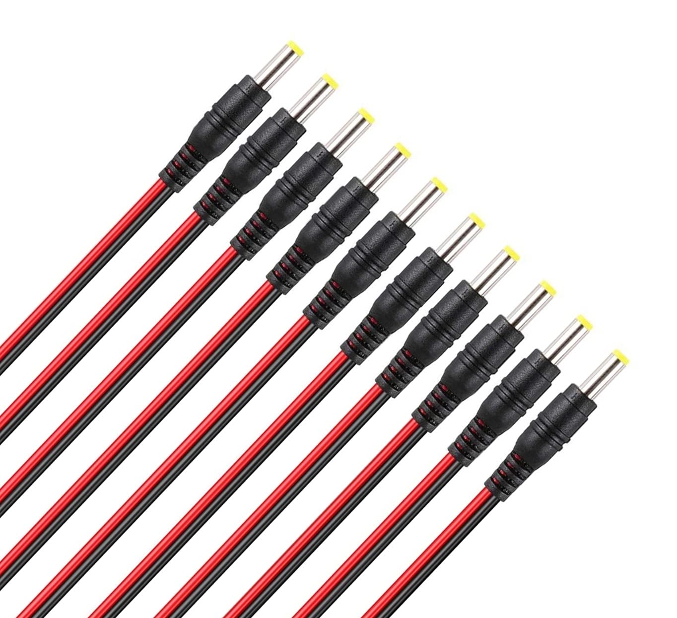 FEDUS 20pack 10 inch 30cm 2.1 x 5.5mm Male DC Power Pigtail Connectors for CCTV Surveillance Camera Pack of 20 (B08F77DLB1) Amazon Price History, Amazon Price Tracker