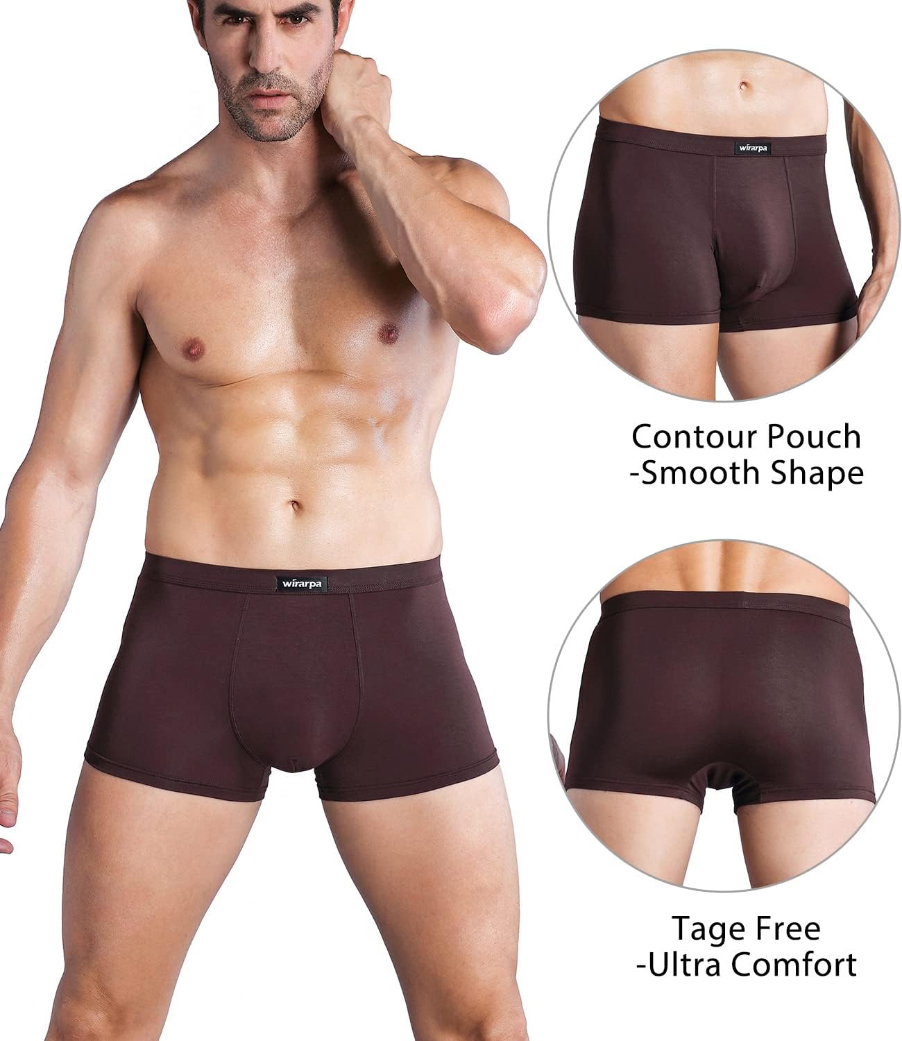 wirarpa Men's Breathable Modal Microfiber Trunks Underwear Covered Band Multipack - Image 4