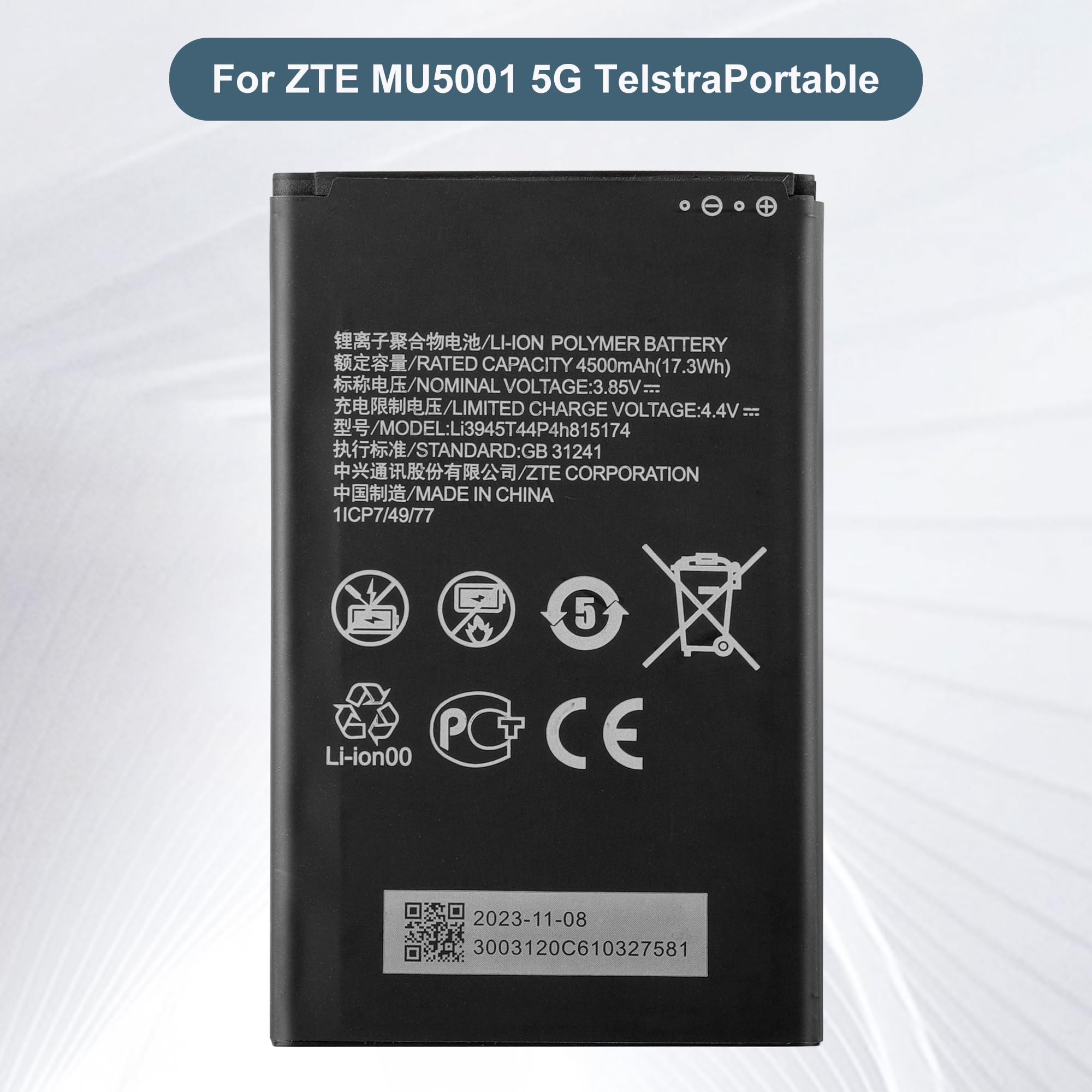 akumulator zamienny LI3945T44P4H815174 kompatybilny z ZTE MU5001 5G TelstraPortable WiFi Router AKKU z zestawem narzędzi