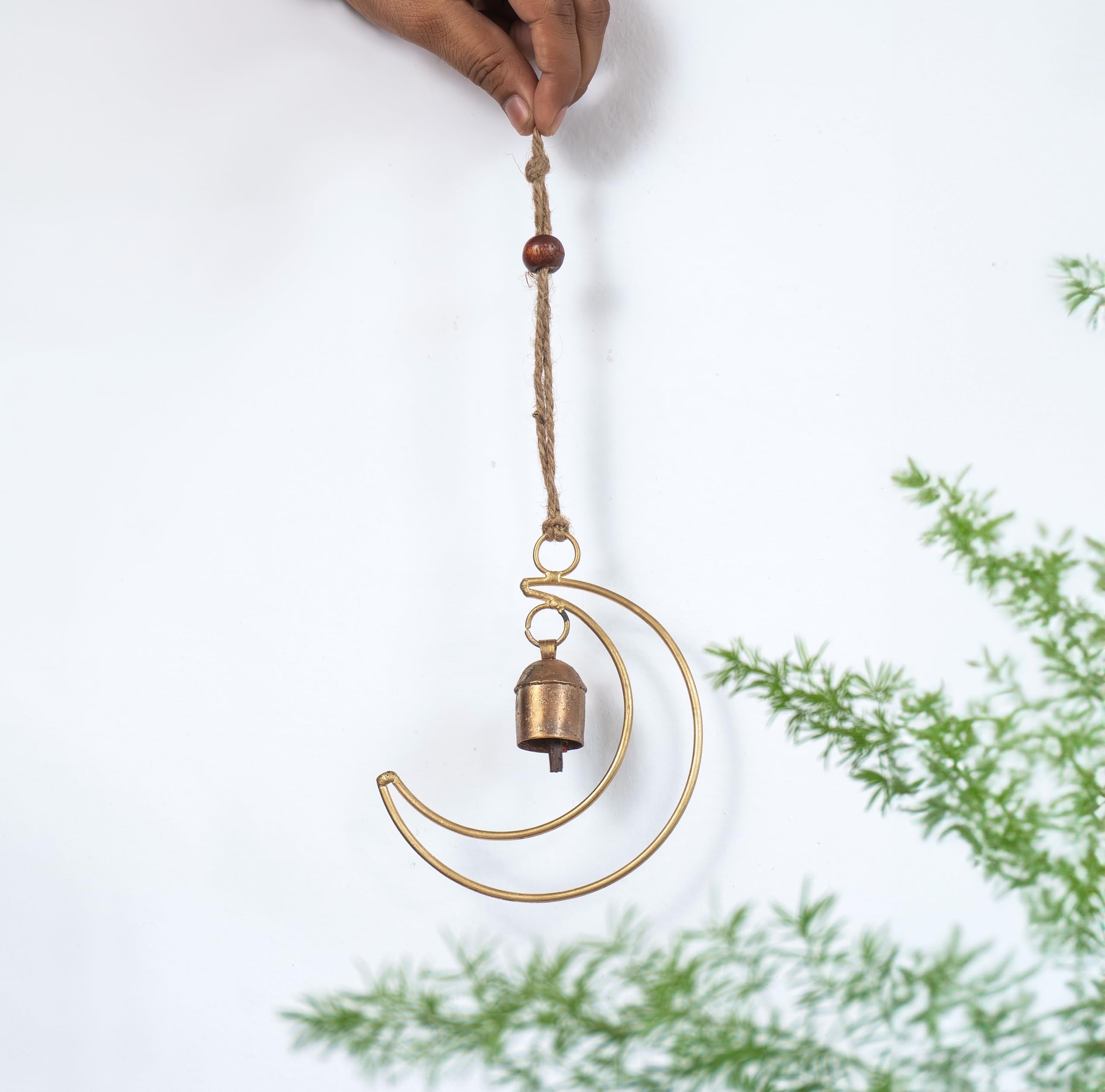 LIMBAD Handmade Christmas Metal Bells for Decorative Classic Festival Ornaments Ideal for Trees,Wreaths, Garlands Home Decor (Moon)
