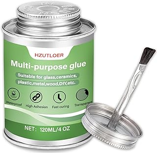 Multi-Purpose Super Glue | 4 oz High Strength Clear Adhesive with Brush | for Wood, Ceramics, Leather, Plastic | DIY Crafts & Metal Repair