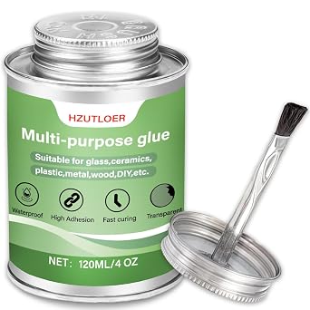 Multi-Purpose Super Glue | 4 oz High Strength Clear Adhesive with Brush | for Rubber,PVC,Acrylic,Wood,Ceramics,Leather,Plastic | DIY Crafts