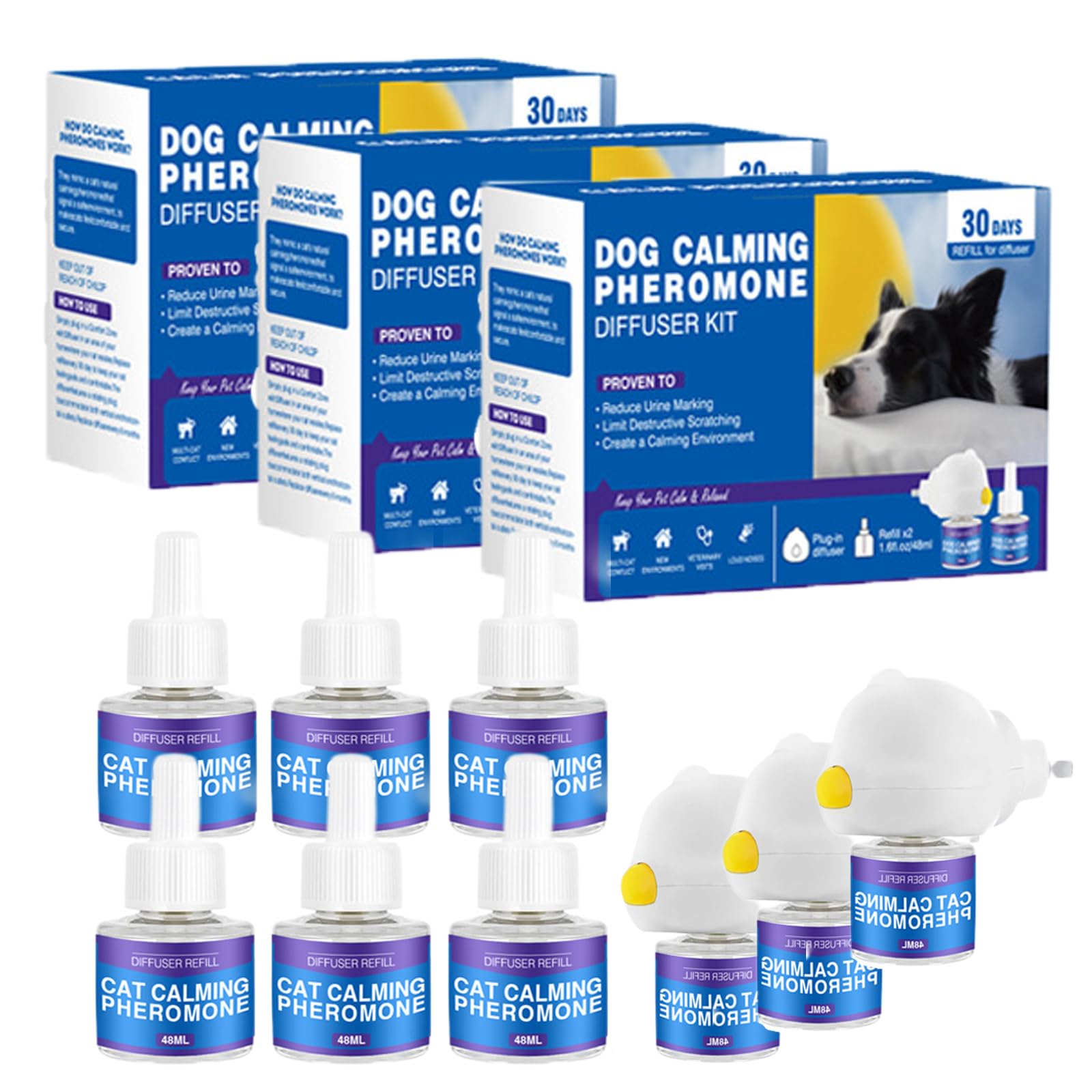 Awavsea Calmipal Diffuser for Dogs, Calmipal Plug in for Dogs That Calms Anxiety in Just 24 Hours, Reduces Stress and Anxiety Pet Dogs Stay Calmer, Stop Peeing (2pcs)