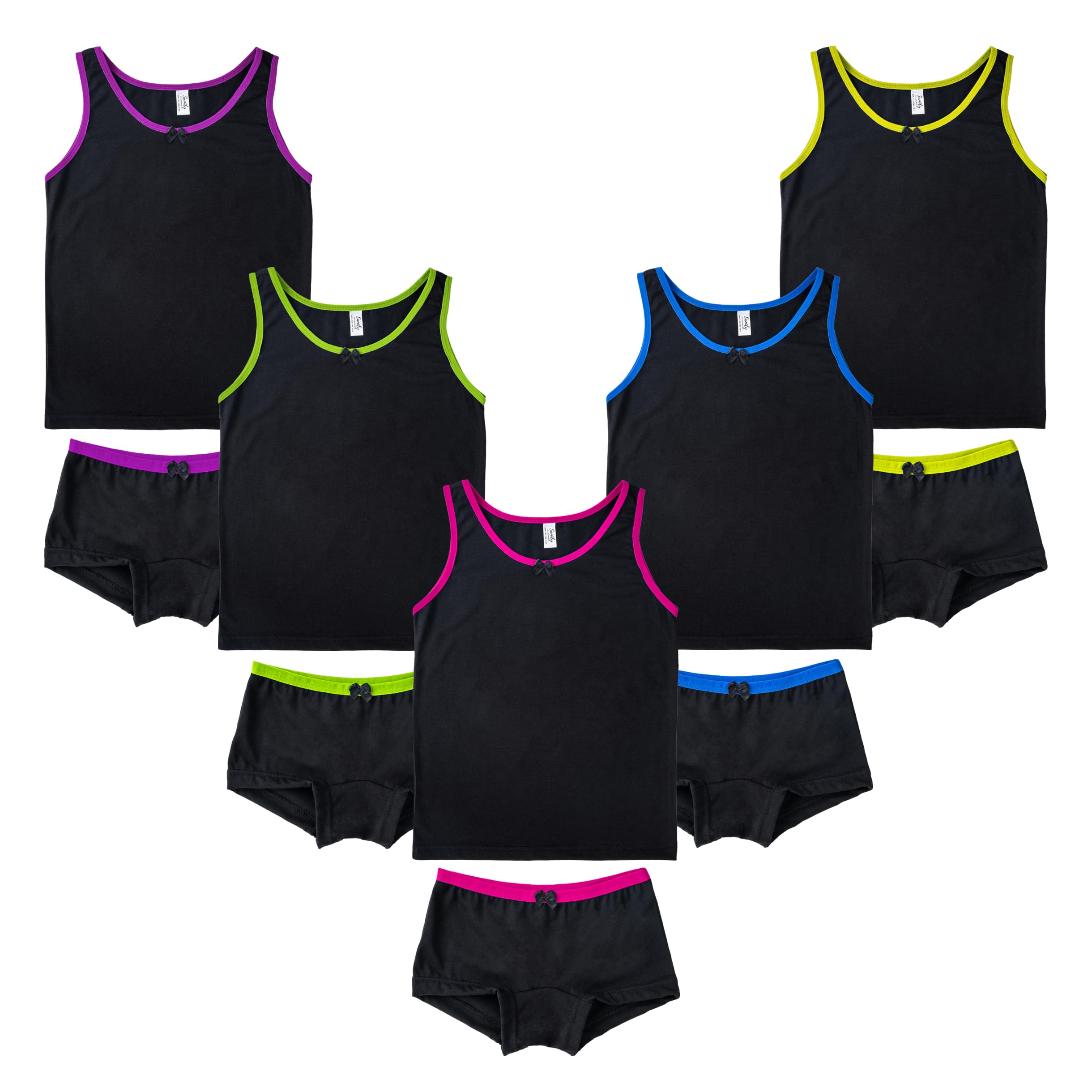 SAMILY Mädchen Unterhosen Unterhemd Set 10er Pack Unterwäsche Baumwolle 98 104