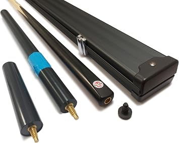 Dunns Cues - 1 piece ash snooker cue set - plain ebony butt with extensions and case