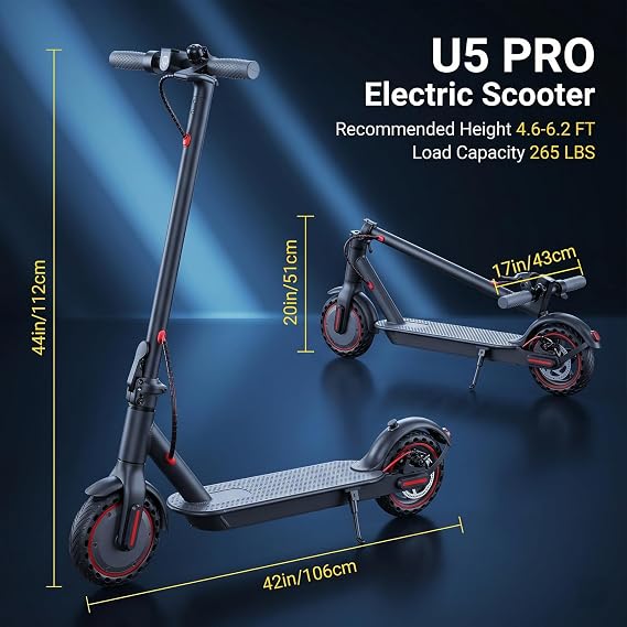 Nexiscoot Electric Scooter for Adults & Teens, 350W/500W Motor, 8.5 Solid Tires, Max 19 MPH & 19/21 Miles Range, Foldable E-Scooter with Responsive Braking System, Smart APP Control.