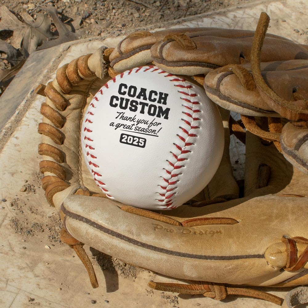 TeesAndTankYou Custom Coach Baseball – Thank You for a Great Season 2025 with Personalized Coach Name