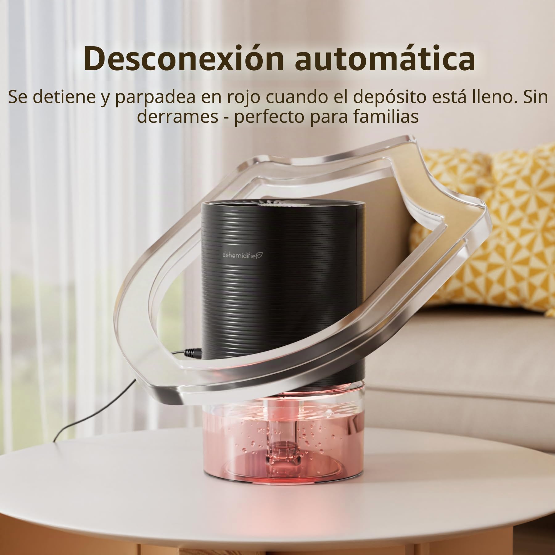 QEXREED 750ml Deshumidificadores para el Hogar, Deshumidificador Portátil | Ultra Silencioso, Apagado Automático, Ahorrador de Energía para Dormitorio, Baño, Armario y Caravana