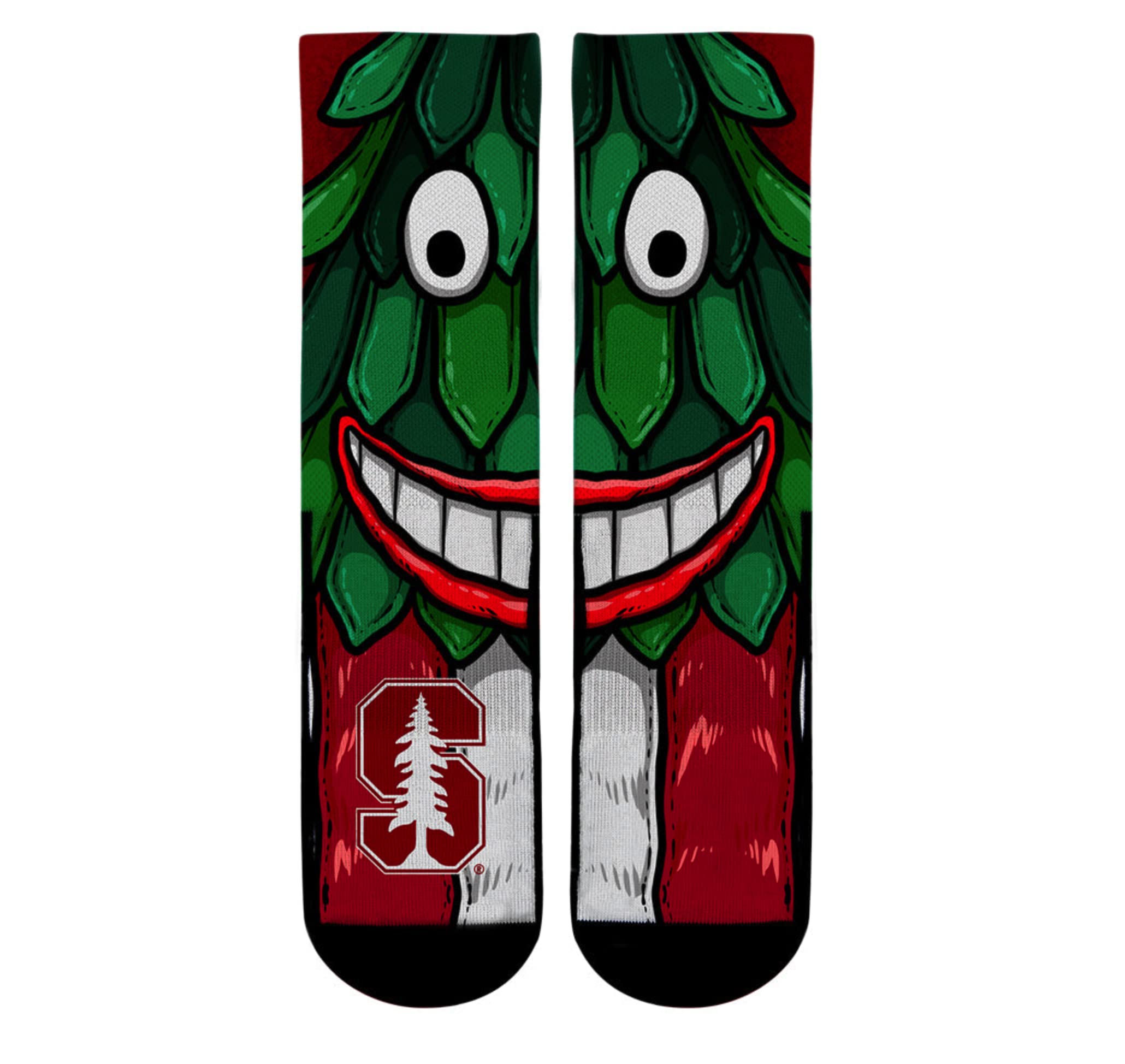 Rock 'Em Elite Stanford Cardinal Mascot NCAA Licensed Crew Socks (L-XL)