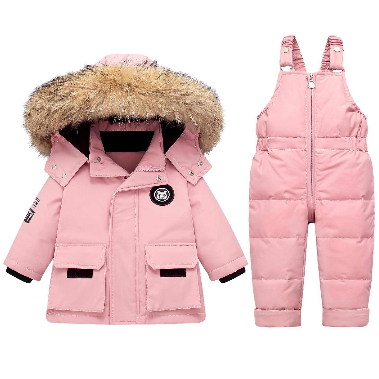 Toddler Snowsuit Girl Baby Winter Coat Bib Boy Snow Pants and Jackets