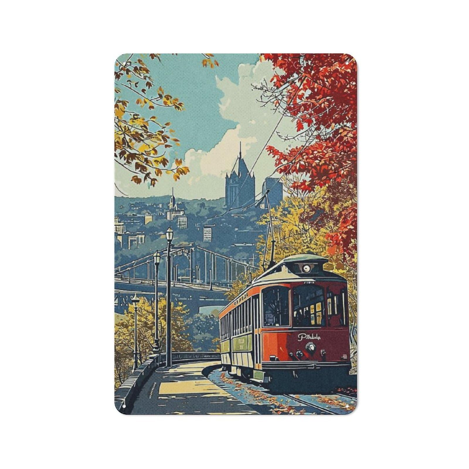 Travel To London Vintage Metal Wall Decor 30x20cm, Vintage Metal Sign for Cafe, Bistro, Bakery Or Restaurant