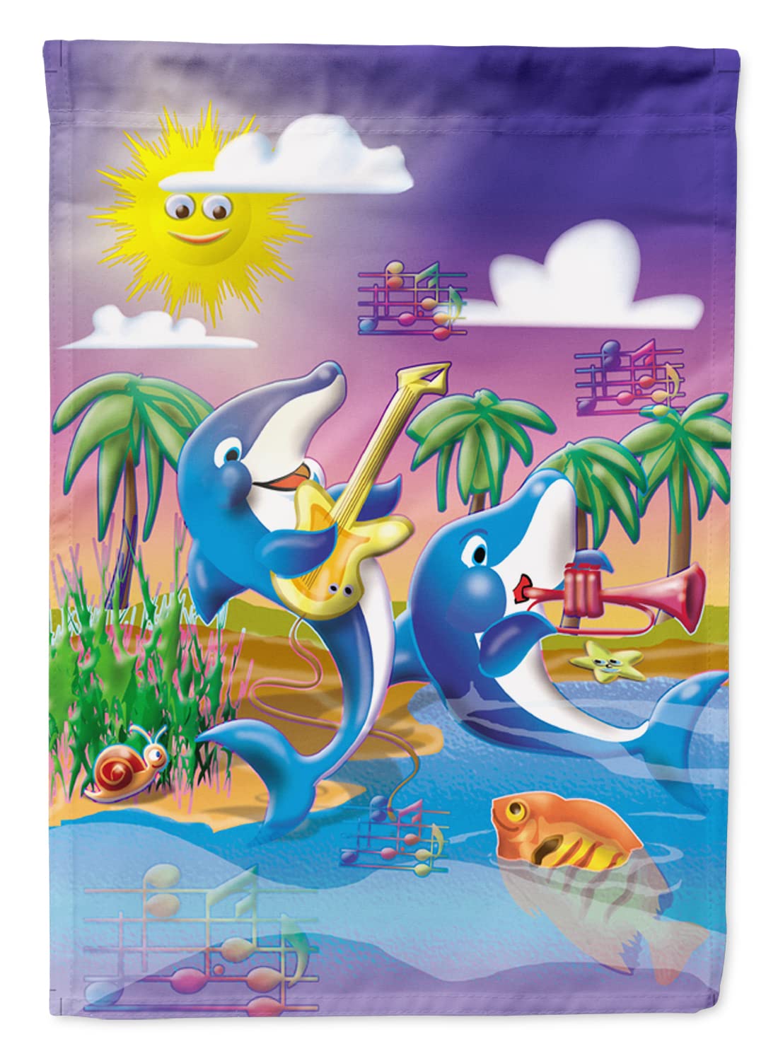 tesori dell' Caroline APH2485GF Delfino da Giocare Musica Bandiera da Giardino, Piccolo, Multicolore