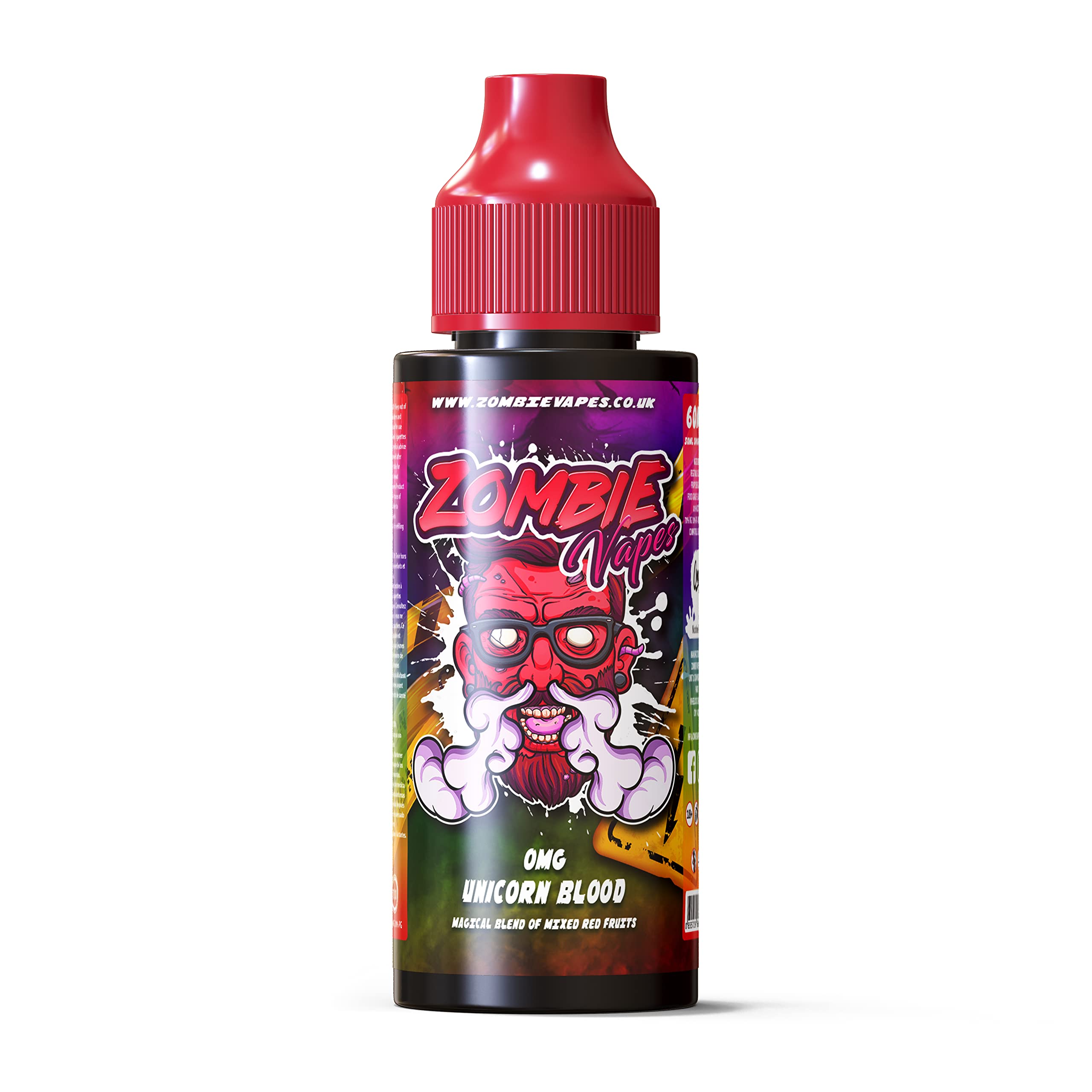 Unicorn Blood 0mg vape juice 100ml 70/30 ecig liquid | Magical Mixed Red Fruits | Shortfill E Liquid | Nicotine Free | Space to add Nic Shot or Nic Salt | No Nicotine ELIQUID | Zombie Vapes Est 2016