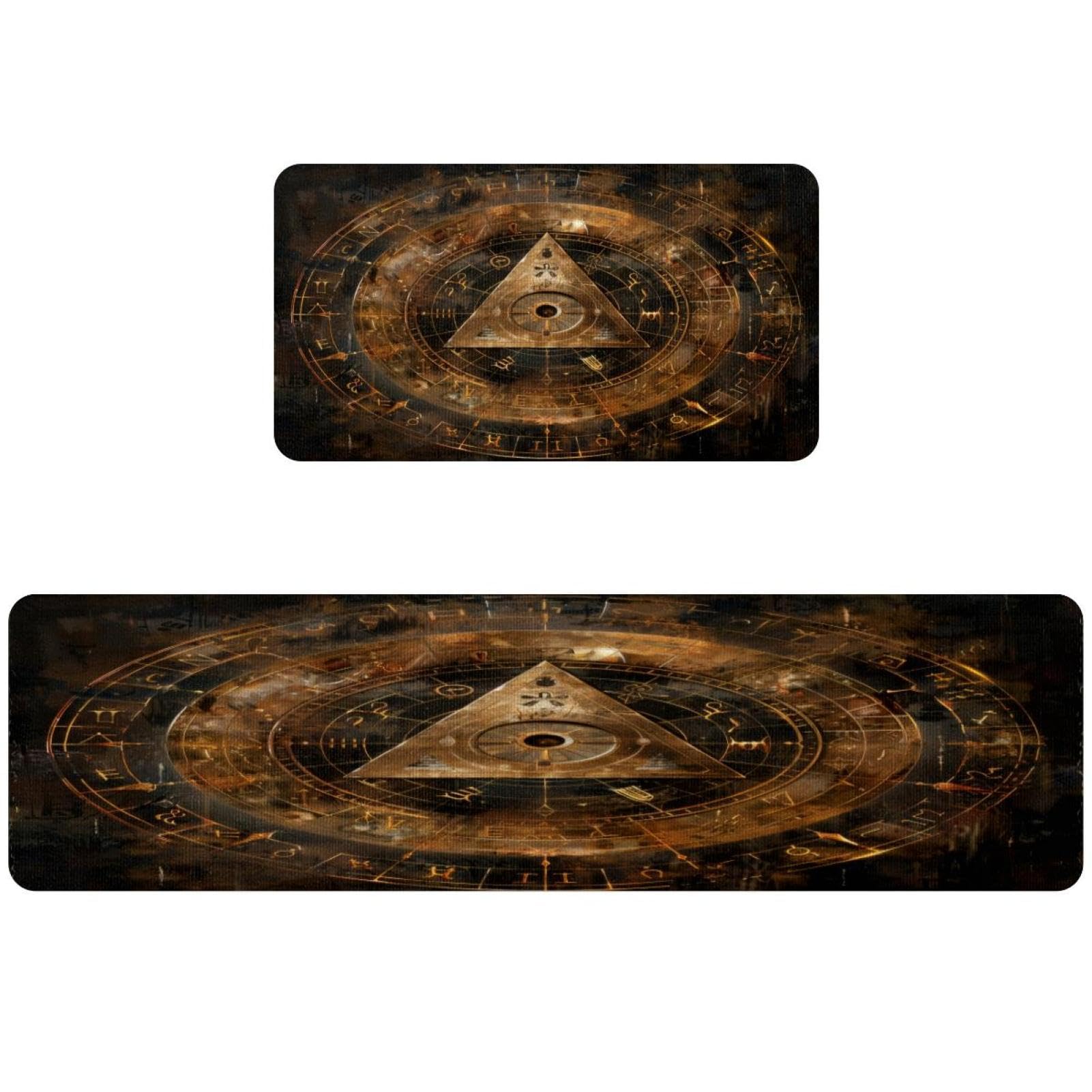 Tapis de cuisine rouille lot de 2 pour couloir et buanderie maison