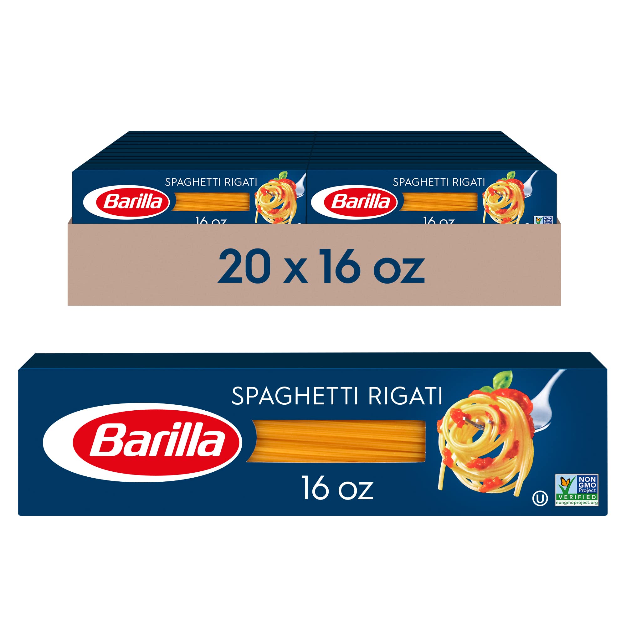 Buy Barilla Spaghetti Rigati Pasta, 16 oz. Box (Pack of 20) NonGMO