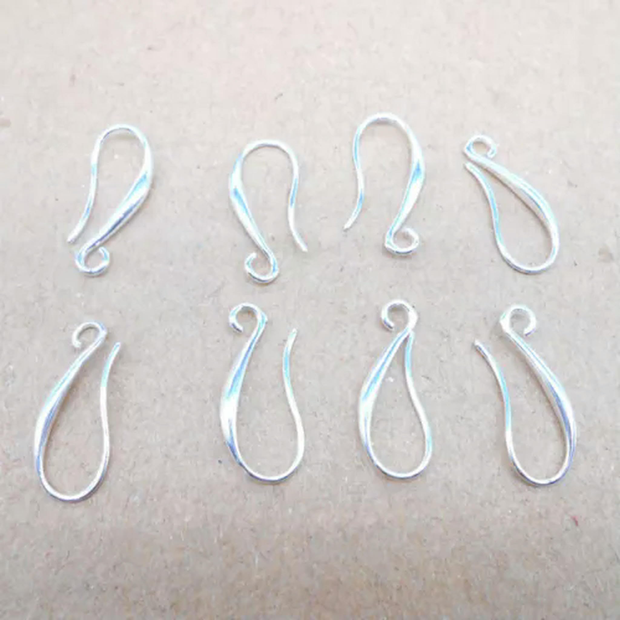 50-200 Pezzi di Accessori per la creazione di Gioielli in Argento Liscio con Gancio per Orecchini in cristallo-200