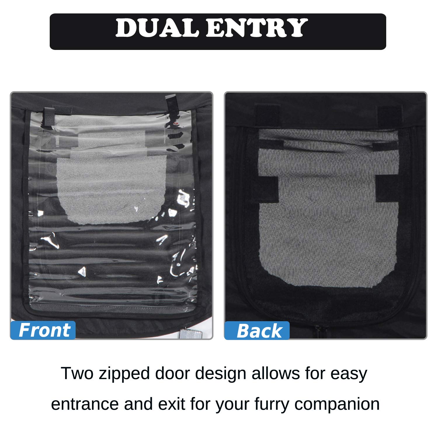 PawHut Steel Dog Bike Trailer Pet Cart Carrier for Bicycle Jogger Kit Water Resistant Travel