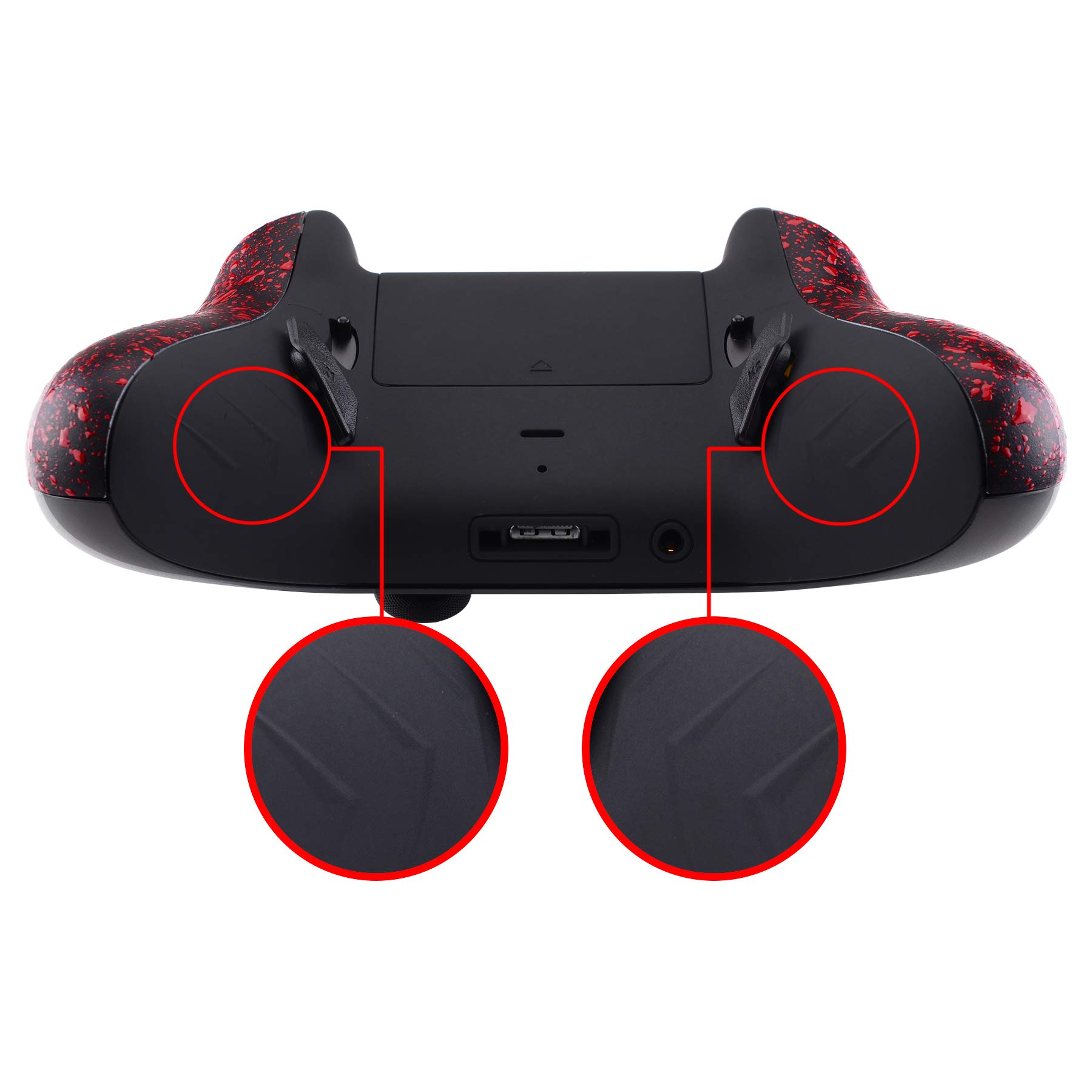 eXtremeRate Lofty Remap Kit avec Trigger Stop pour Xbox One S/X Manette, Coque Arrière avec Boutons Redessinés pour Xbox One S/X Manette (Modèle 1708)-Rouge Texturé